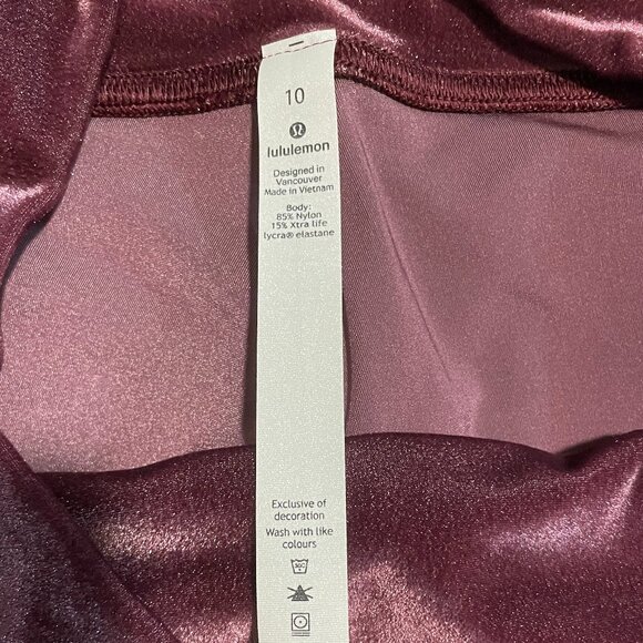 NWT Lululemon Size 10 Wunder Lounge HR Tight 28” *V Velvet Garnet GARN - Picture 6 of 8
